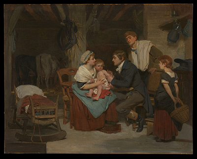Edward Jenner vaccinating a boy. Oil painting by E.-E. Hillemacher, 1884. Wellcome Collection.